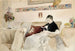 L'épouse de l'artiste lisant sur le canapé - Albert Edelfelt — Ansicht des Kunstwerks