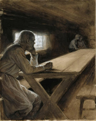 Albert Edelfelt - Cabin Interior From The Poem The Clouds Brother.webp