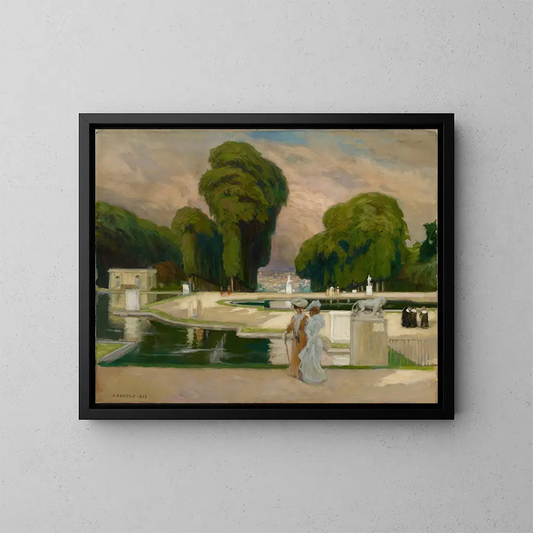 vom Park von Saint-Cloud in Paris - Albert Edelfelt — gerahmtes Bild an der Wand