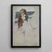 Frau sitzt auf dem Bootsbalken skizziert - Albert Edelfelt — gerahmtes Bild an der Wand