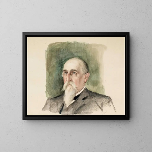 Studie eines Porträts von Leo Mechelin - Albert Edelfelt — gerahmtes Bild an der Wand