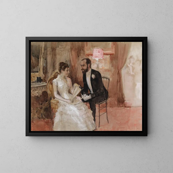 Szene beim Ball - Albert Edelfelt — gerahmtes Bild an der Wand