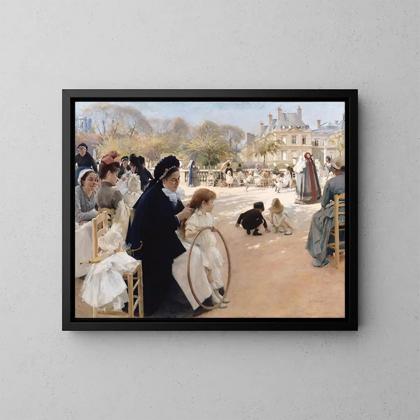 I giardini di Lussemburgo, Parigi, 1887 - Albert Edelfelt — quadro incorniciato alla parete
