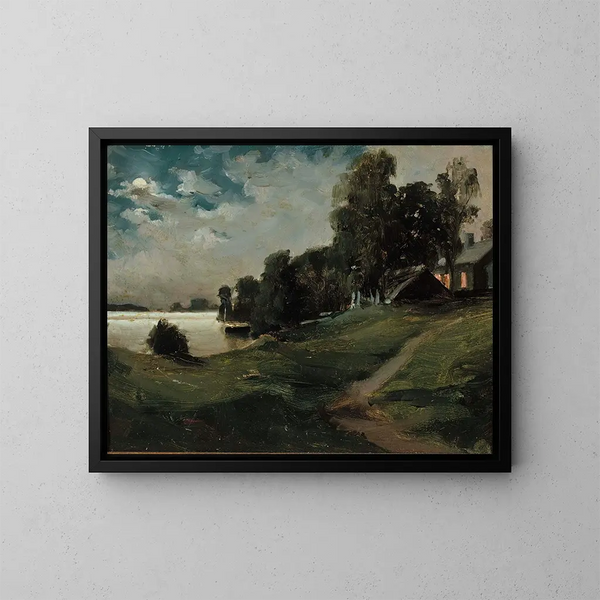 Villa à Haikko au clair de lune - Albert Edelfelt — gerahmtes Bild an der Wand