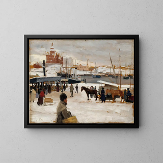 Albert Edelfelt - Winter Day in Helsinki Market Square.webp