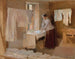 Studio di donna che stira per le lavandaie - Albert Edelfelt — vista dell’opera