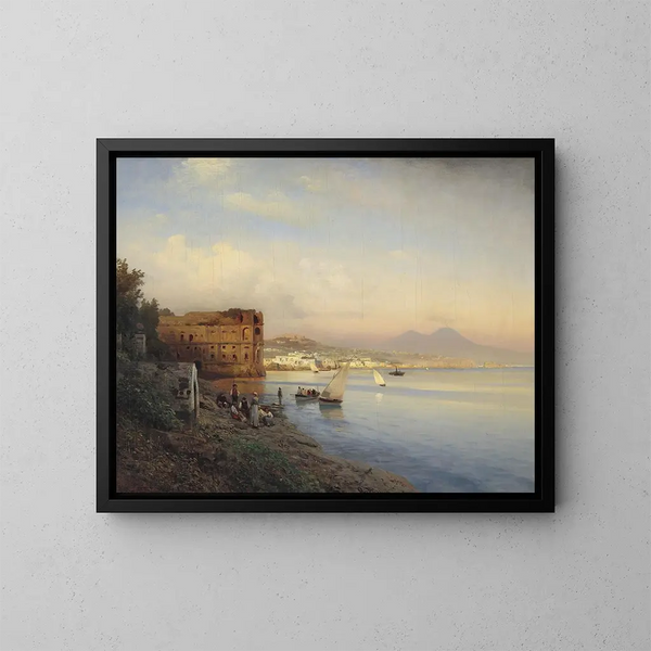 Vista sulla baia di Napoli - Albert Flamm — quadro incorniciato alla parete