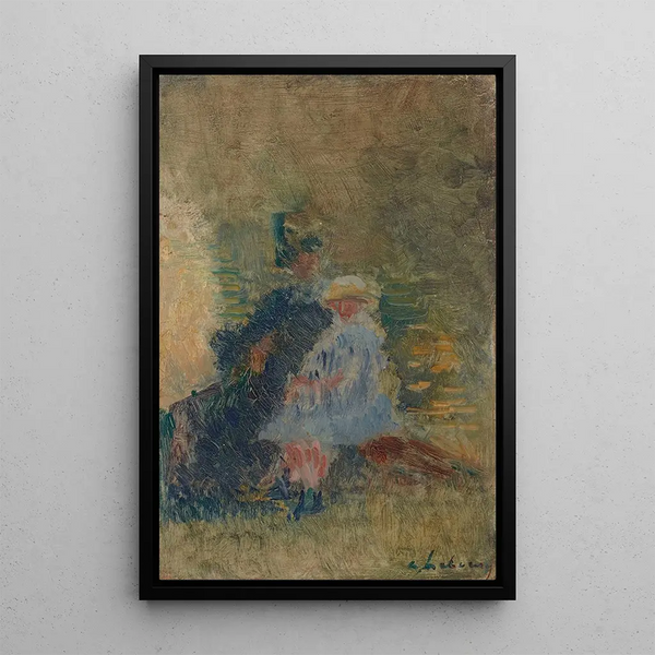 Riproduzione del dipinto La Mère et l'enfant sur un banc - Albert Lebourg