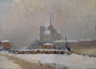 Albert Lebourg - NotreDame de Paris Effet de neige le soir.webp