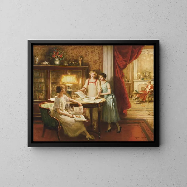 Die Sammler von Drucken - Albert Lynch — gerahmtes Bild an der Wand