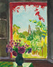 Bouquet su un tavolo davanti alla finestra a Méricourt - Albert Marquet — vista dell’opera