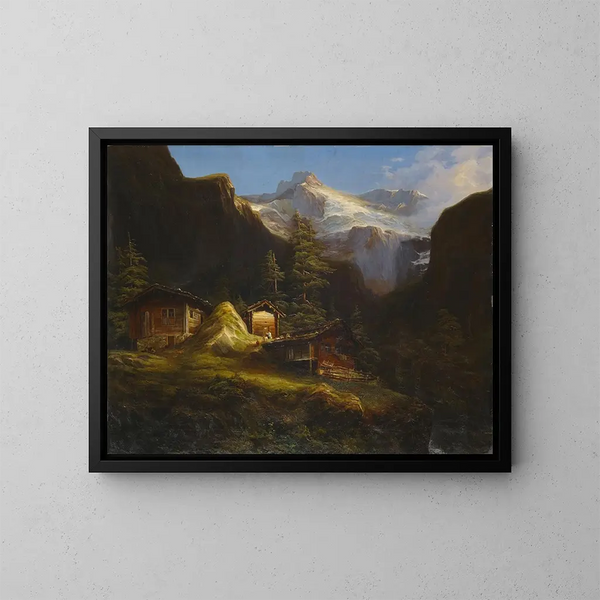 Alp Brunnital im Schchental - Albert Müller — gerahmtes Bild an der Wand
