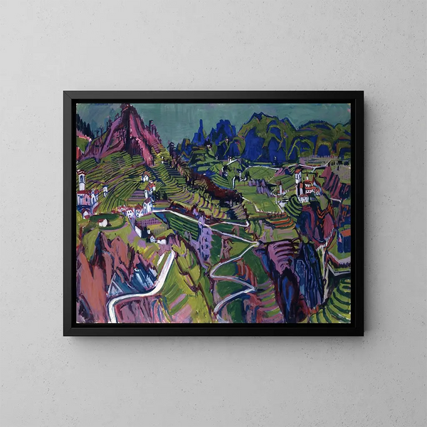 Großes Tessin-Landschaftsgemälde - Albert Müller — gerahmtes Bild an der Wand