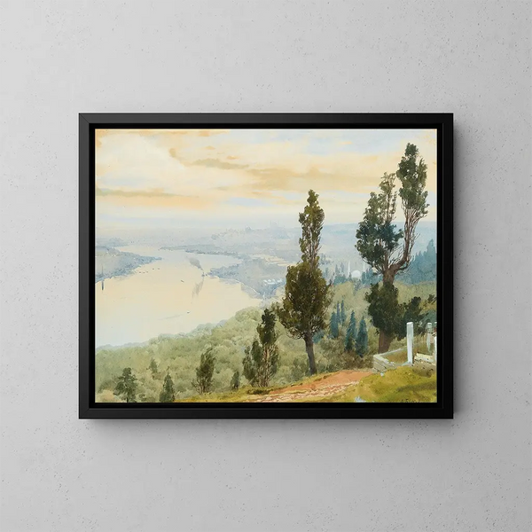 Aussicht auf Istanbul vom Eyüp-Friedhof - Albert Nikolaïevitch Benois — gerahmtes Bild an der Wand