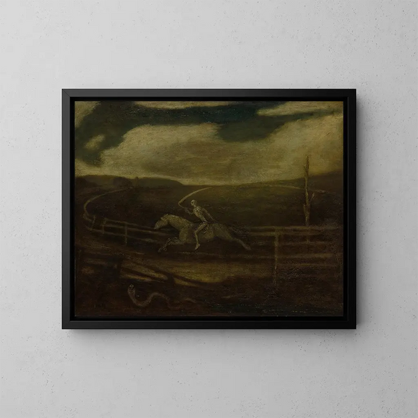 La corsa della morte su un cavallo pallido - Albert Pinkham Ryder — quadro incorniciato alla parete