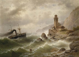 Albert Rieger - Dampfschiff vor der Kste.webp