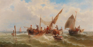 Albert Rieger - Fishing Boats Against A Venetian Silhouette.webp