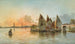 Boote vor Venedig, im Hintergrund S. Giorgio Maggiore - Alberto Prosdocimi — Ansicht des Kunstwerks