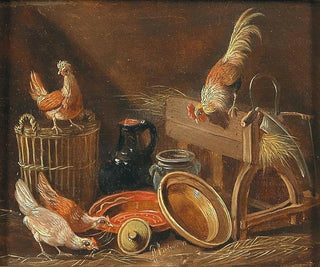 Albertus Verhoesen - Hhnervolk Im Stall.webp