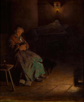 Aleksander Gierymski - Old Woman Watching Over a Dead Body II.webp
