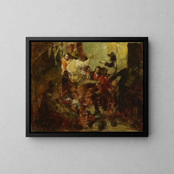 Schizzo di taverna a Roma - Aleksander Gierymski — quadro incorniciato alla parete