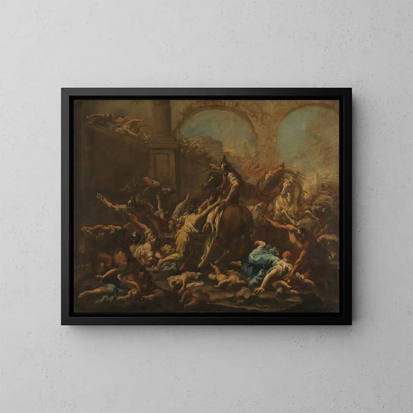 Massacro degli Innocenti - Alessandro Magnasco — quadro incorniciato alla parete