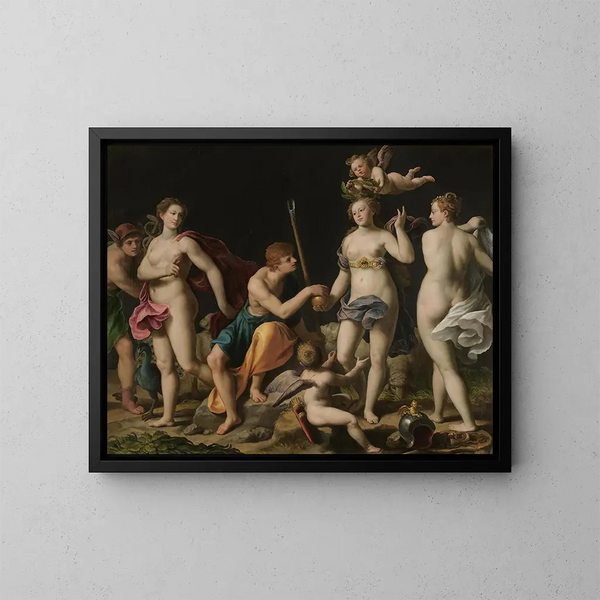 Der Urteil des Paris - Alessandro Turchi — gerahmtes Bild an der Wand