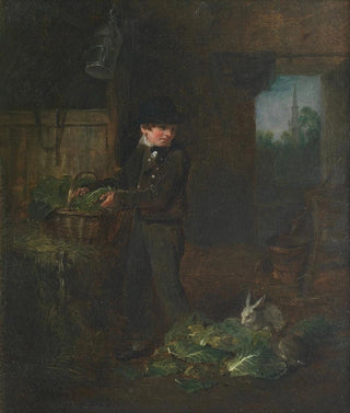 Alexander George Fraser - Boy feeding rabbits.webp