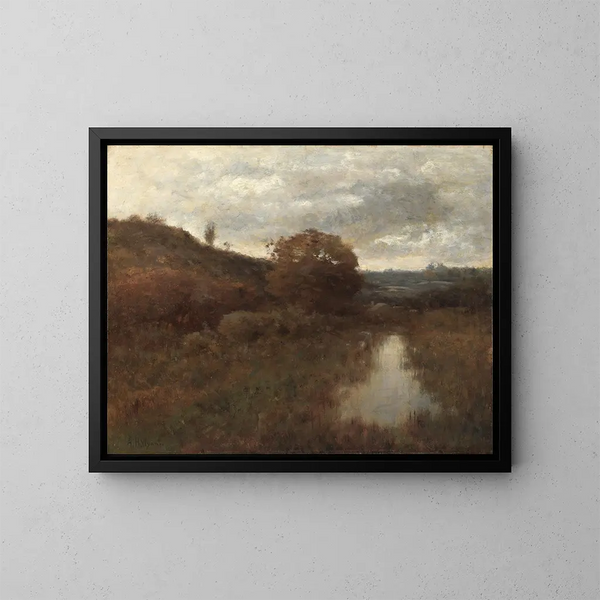 Paesaggio autunnale e stagno - Alexander Helwig Wyant — quadro incorniciato alla parete