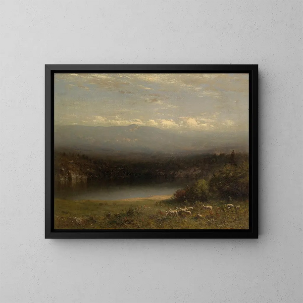 Lago di montagna - Alexander Helwig Wyant — quadro incorniciato alla parete