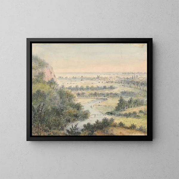 New Haven depuis East Rock - Alexander Jackson Davis — gerahmtes Bild an der Wand