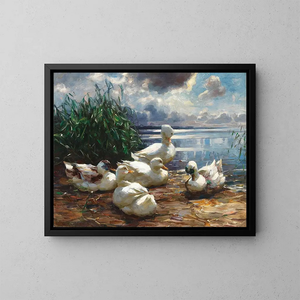 Anatre sul lago Chiemsee in una tempesta nascente - Alexander Koester — quadro incorniciato alla parete
