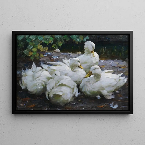 Alexander Koester - Fnf ruhende weie Enten.webp