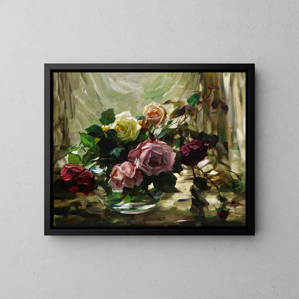 Rose su un velo - Alexander Koester — quadro incorniciato alla parete
