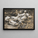Sechs Enten am Ufer des Schilfs - Alexander Koester — gerahmtes Bild an der Wand