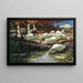 Dodici anatre alla fontana - Alexander Koester — quadro incorniciato alla parete