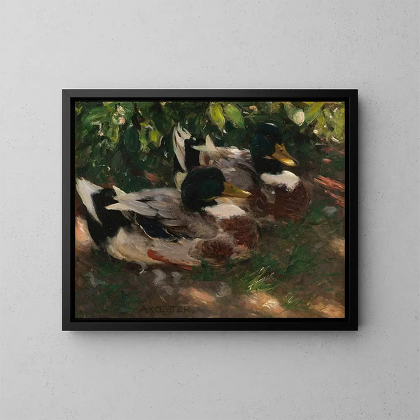 Due anatre sull'acqua - Alexander Koester — quadro incorniciato alla parete