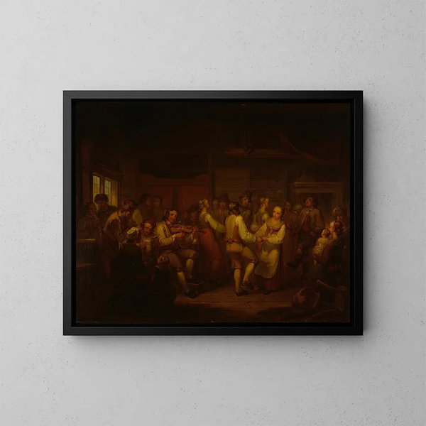 Una danza di contadini in Finlandia - Alexander Laurus — quadro incorniciato alla parete