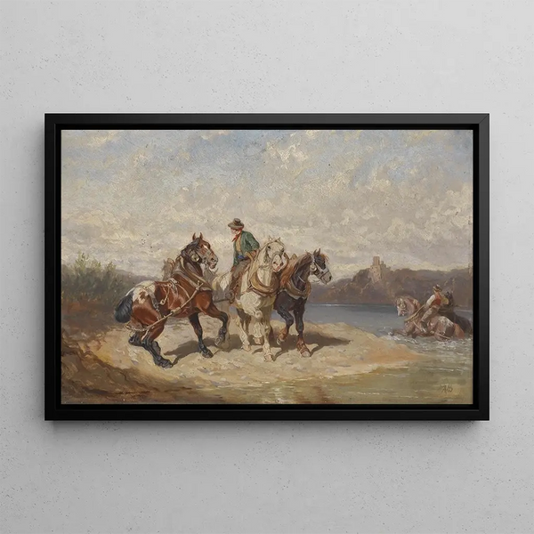 Alexander Von Bensa - Treidelpferde an der Donau.webp