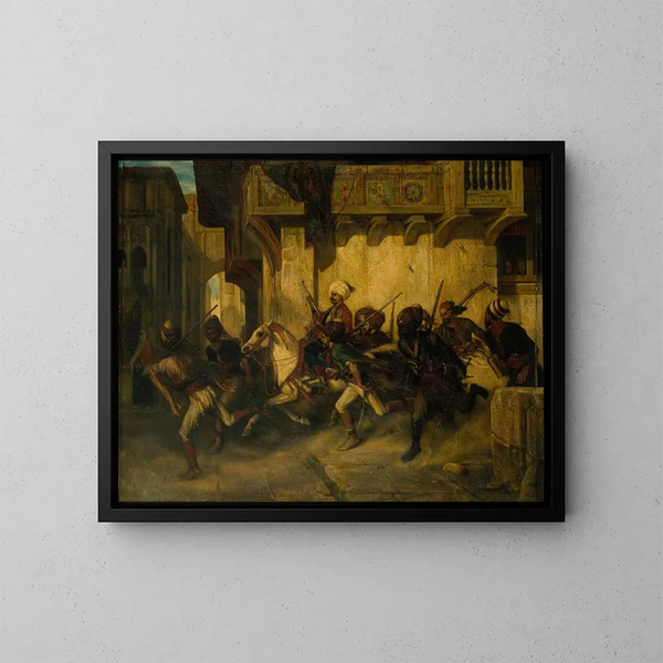 Die türkische Patrouille - Alexandre-Gabriel Decamps — gerahmtes Bild an der Wand