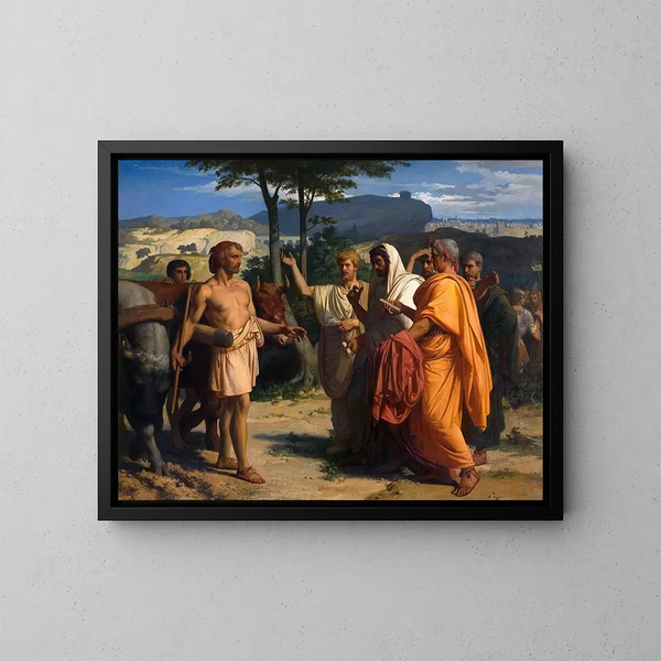 Cincinnatus riceve gli ambasciatori di Roma - Alexandre Cabanel — quadro incorniciato alla parete