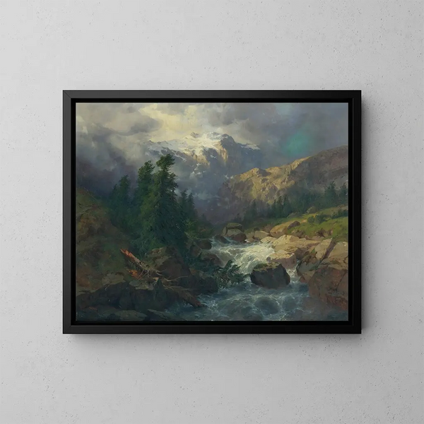 Souvenir de Handeck, temps orageux - Alexandre Calame — gerahmtes Bild an der Wand