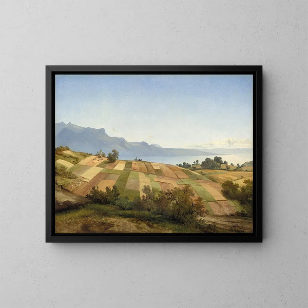 Schweizer Landschaft Gemälde - Alexandre Calame — gerahmtes Bild an der Wand
