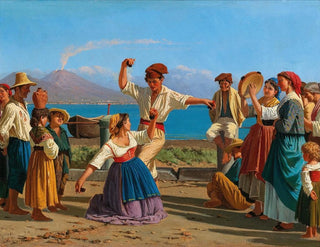 Alexandre Francia - Tarantella Naples With Vesuvius In The Background.webp