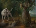 Un chien pointant des perdrix dans un paesaggio - Alexandre François Desportes — vista dell’opera