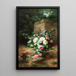 Alexandre Gamba de Preydour - Flowers By An Ancient Fountain.webp