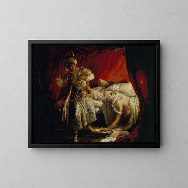 Othello e Desdemona - Alexandre Marie Colin — quadro incorniciato alla parete