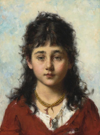 Alexei Harlamoff - Portrait of a Young Girl wearing a Necklace.webp