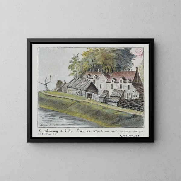 La maison de l'île Louviers - Alfred Bonnardot — gerahmtes Bild an der Wand