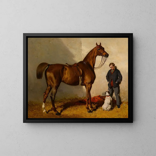 Atalante und ihr junger Mann - Alfred de Dreux — gerahmtes Bild an der Wand